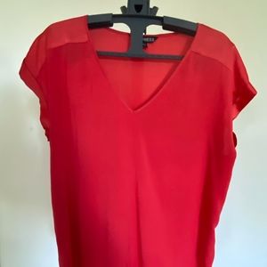 EXPRESS Red V-Neck Top